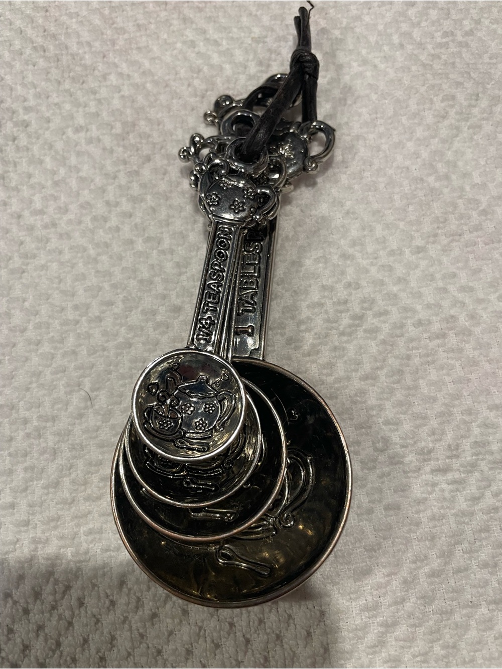 Source Unknown Silver-Tone Decorative Nesting Measuring Spoons